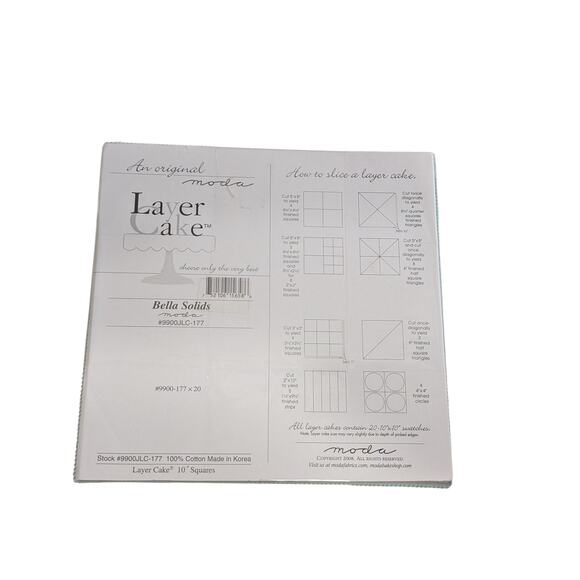 Home town Sky Jr Layer Cake by Bella Solids #9900-177 for Moda Fabrics 10 in - Picture 4 of 5